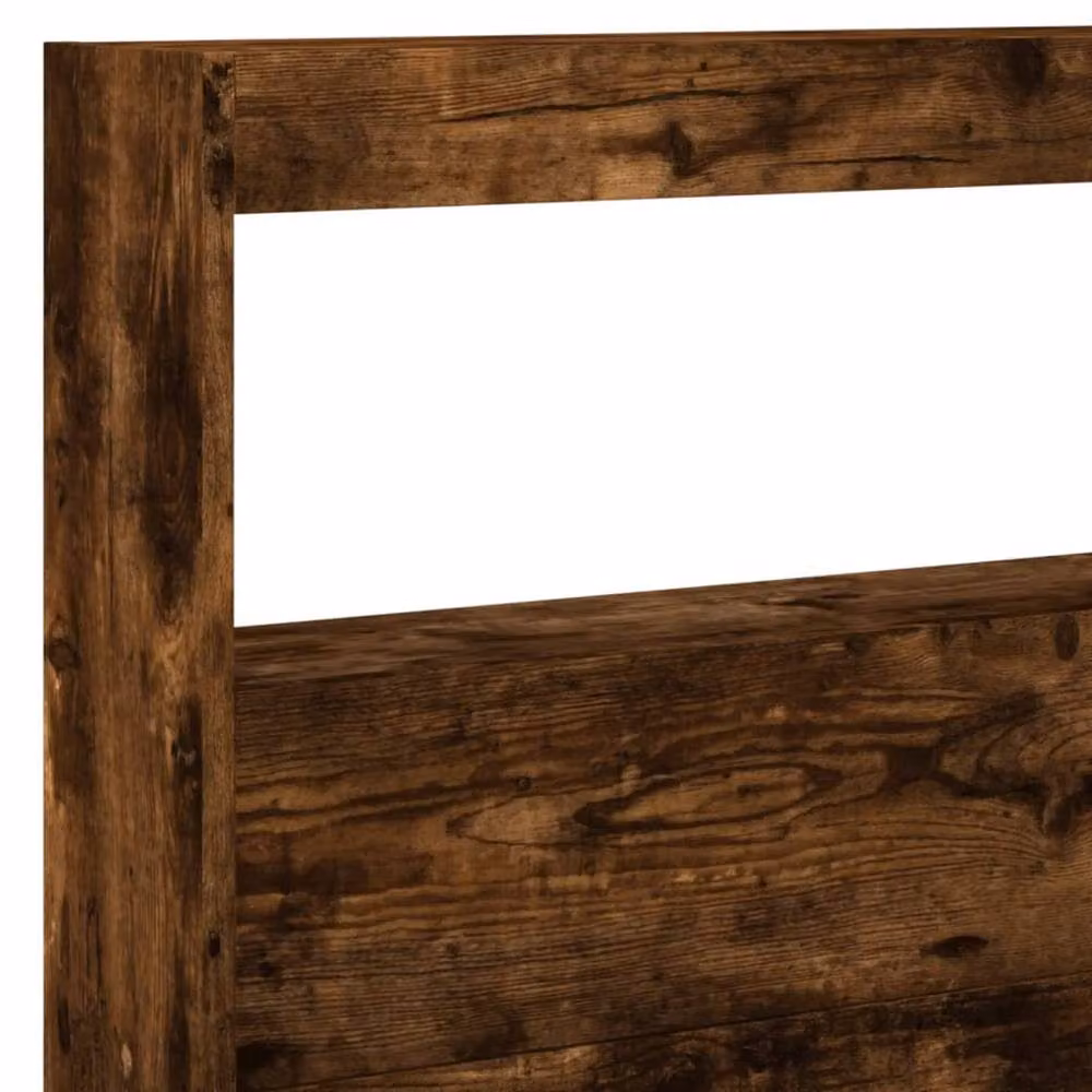 Berkfield Home Headboard Cabinet with LED in Smoked Oak Brown, W/D/H: 220 x 17 x 102 cm – 7