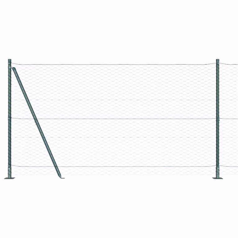 Berkfield Home Green Steel Hexagon Fence, W/H: 120 x 100 cm (2 rolls)