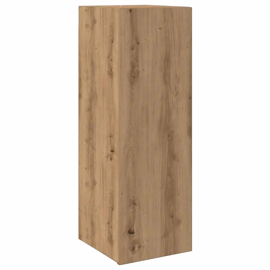 Berkfield Home Artisan Oak Wall Mounted TV Cabinets, 3 Piece Set in Brown Matt Engineered Wood – 3
