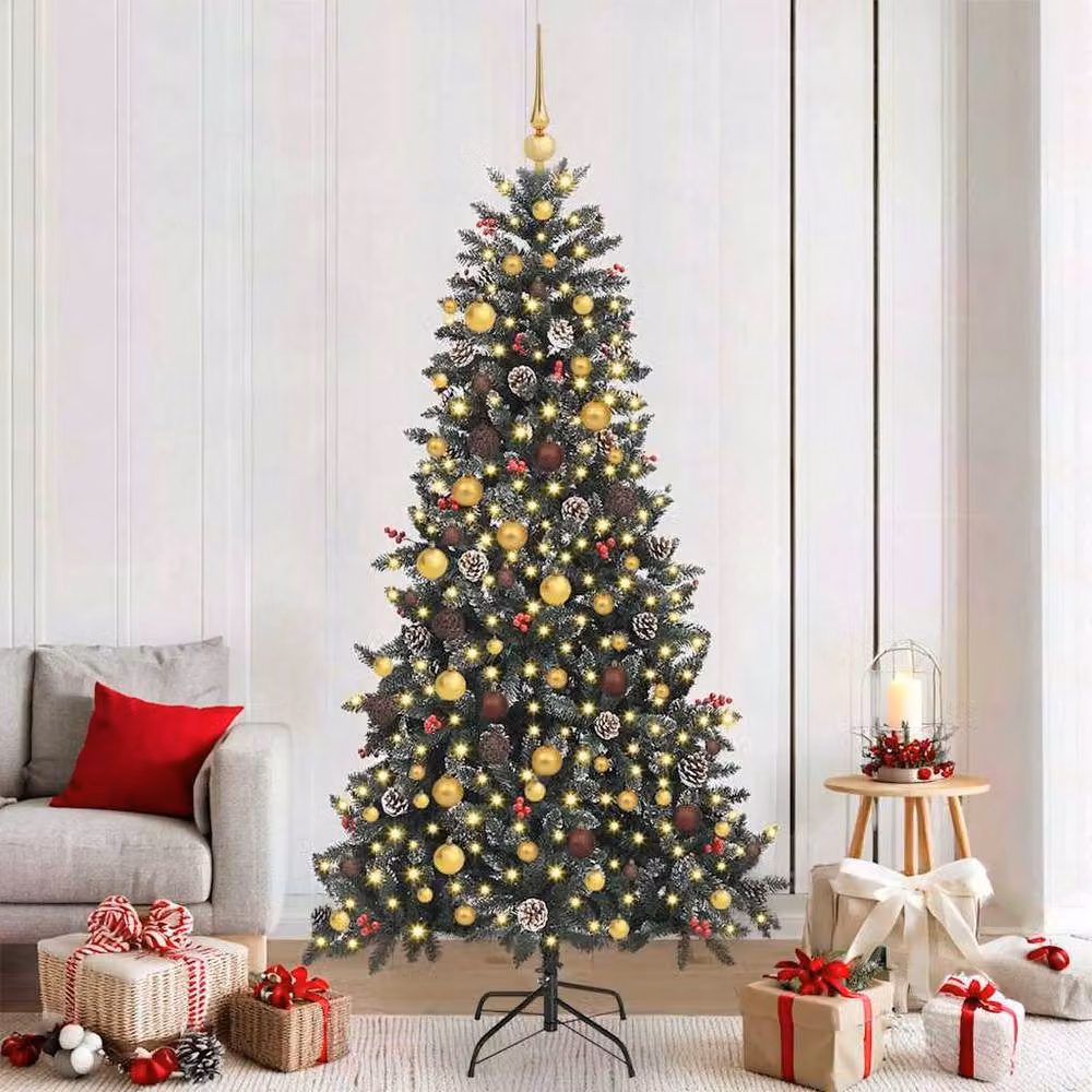 Berkfield Home Modern Artificial Christmas Tree in Green, W/D/H: 114 x 114 x 210 cm – 2