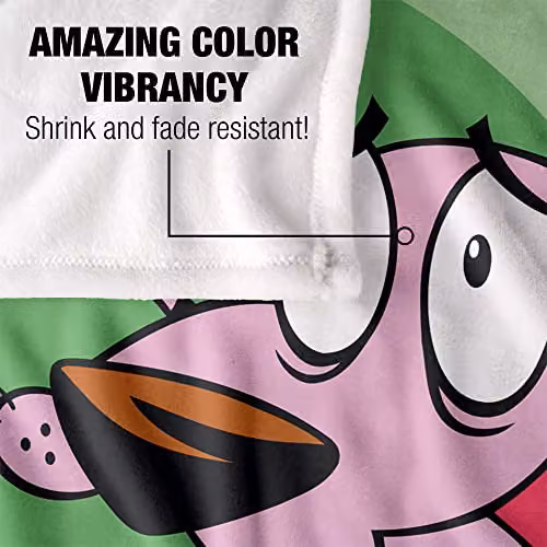 LOGOVISION Courage The Cowardly Dog Complete Series Super Soft Microfibre Throw Blanket, Multicolour, W/D/H: 152 x 127 cm – 3
