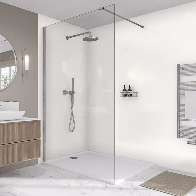 Wetwall Elite Double Post Formed Artico Shower Panel in White
