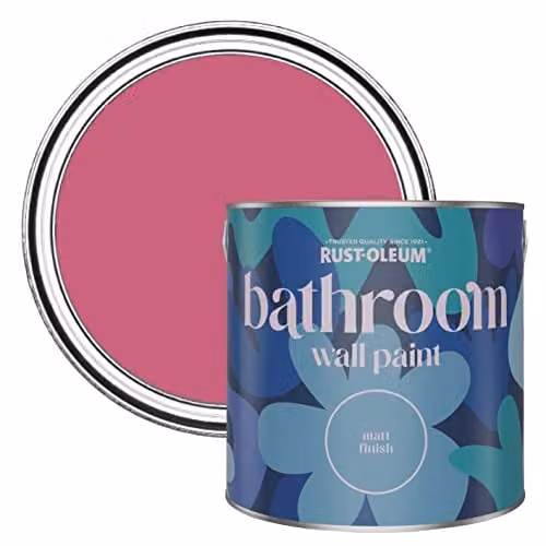 Rust-Oleum Pink Matt Water-Based Bathroom Wall and Ceiling Paint, 2.5L – 1