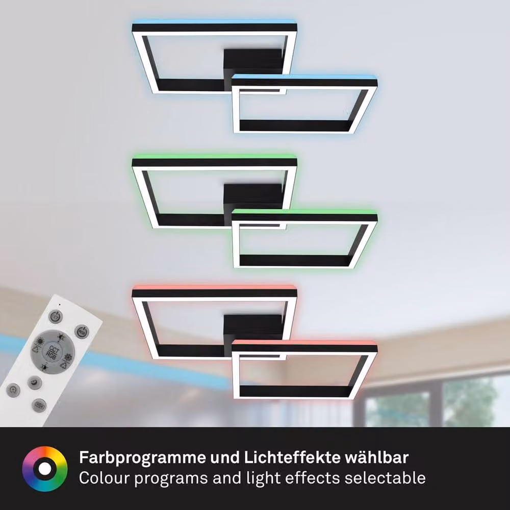 Briloner Black RGBW LED Ceiling Light with Remote Control and Timer for Childrens or Gaming Rooms – 5