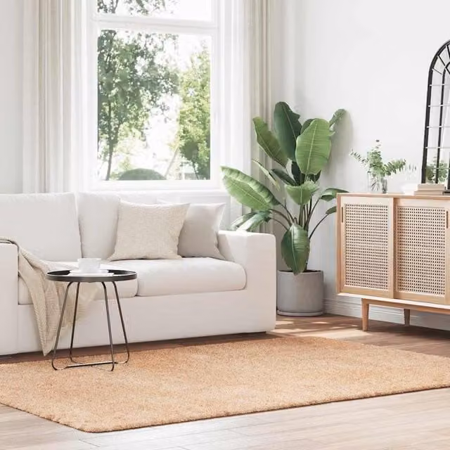 Berkfield Home NAVARRA Shaggy High Pile Rug, Beige, W: 160 cm, L: 230 cm – 1