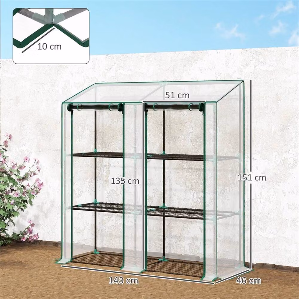 EONLION 3 Tier Portable Mini Greenhouse in Transparent Plastic, W/D/H: 100 x 46 x 151 cm – 2