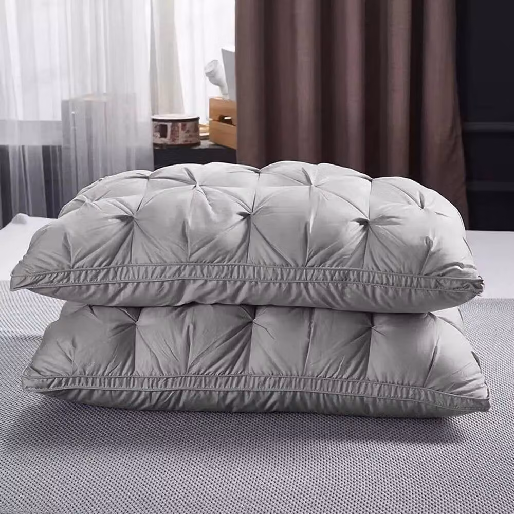FLAVORA Luxury Hotel Anti-Allergic Soft Support Cot Pillow in Light Grey – 3