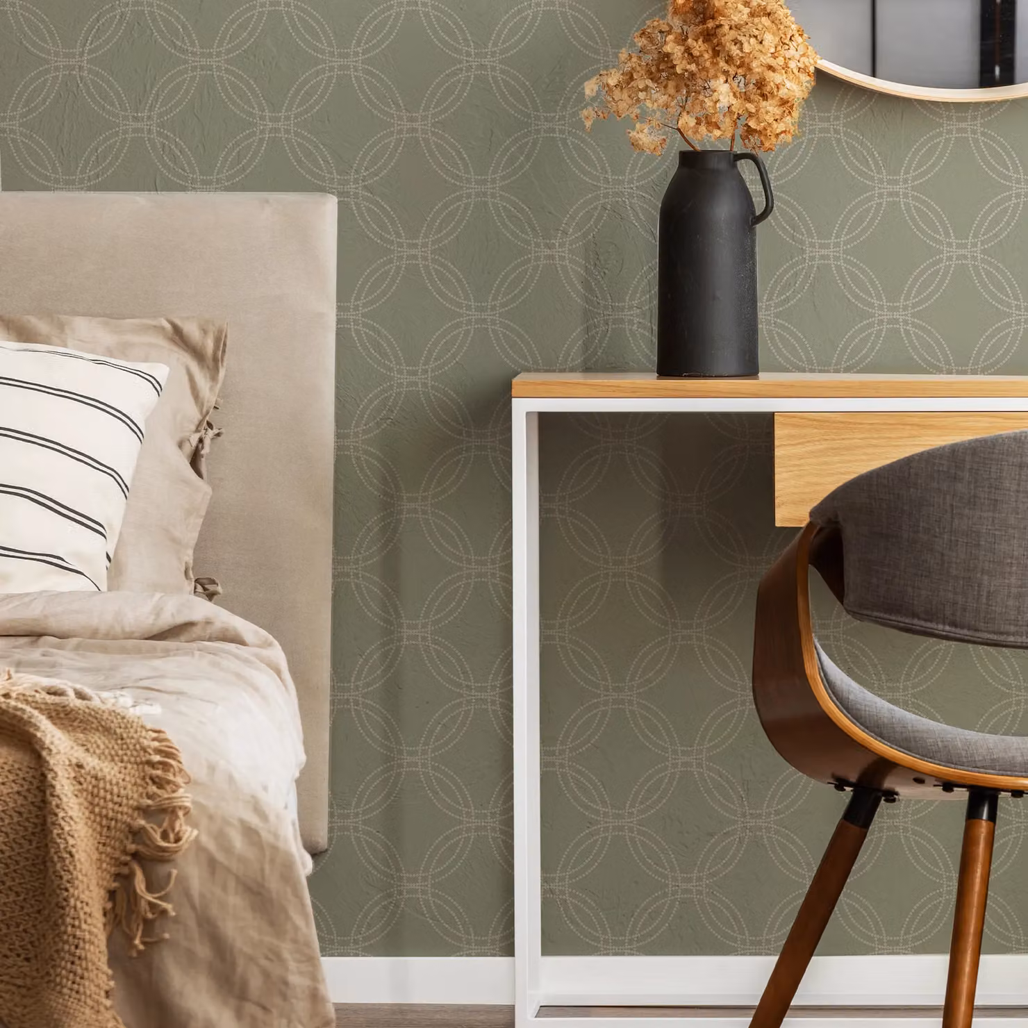 Superfresco Easy Serpentine Geometric Black and Green Wallpaper, Width: 52 cm – 2