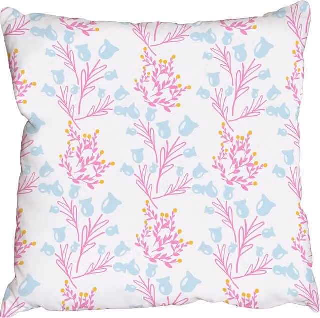 Benjamin Tate Design LTD Wild Summer Flower Square Cushion, Pink, W/D/H: 60 x 60 x 1 cm