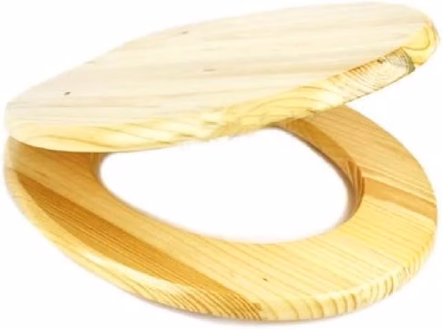 BARGAINS-GALORE Universal Oval MDF Toilet Seat with Easy Fit Fittings in Light Brown – 1