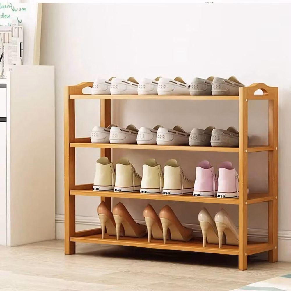 Kelvenix 4-Tier Wooden Shoe Storage Rack in Brown – 4