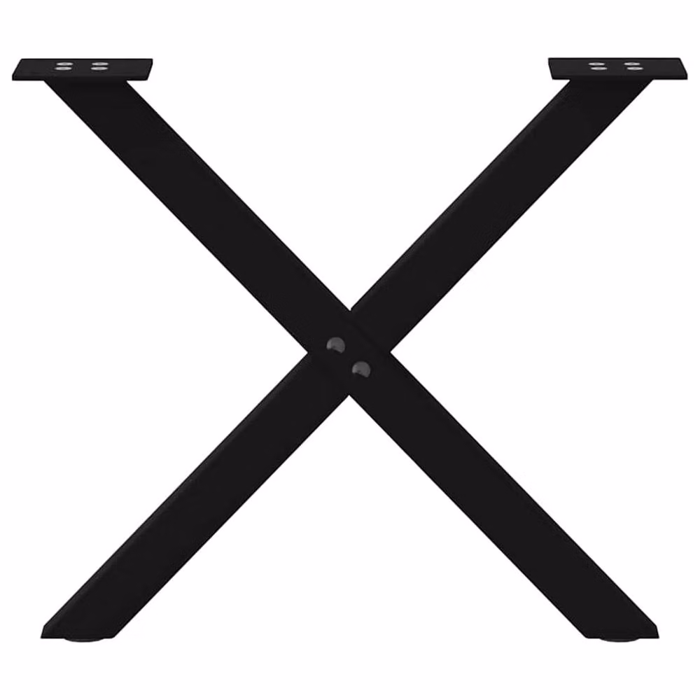 Berkfield Home X-Shaped Coffee Table Legs, 2 Piece Black Matt Steel Set, Height: 60 cm, Adjustable to 42.5 cm – 3