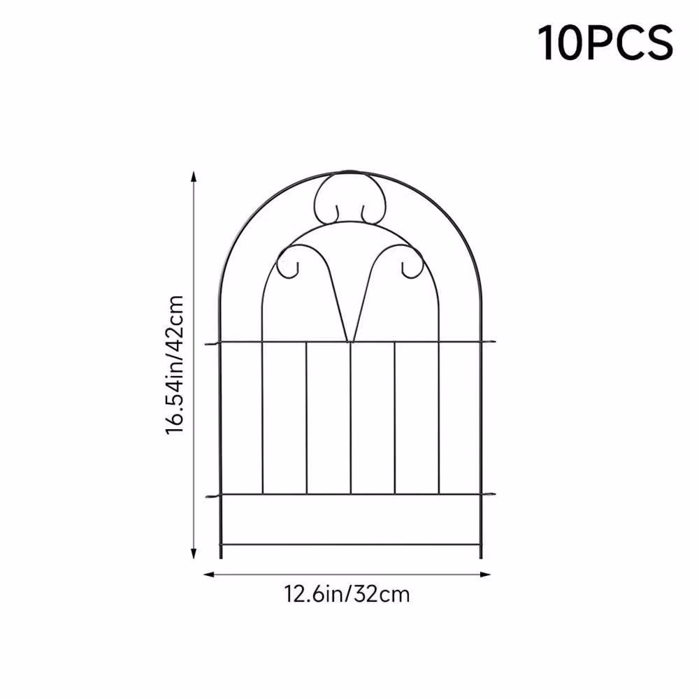 Nordara 10-Pack Metal Garden Lawn Edging Border Fence Panels in Black – 2