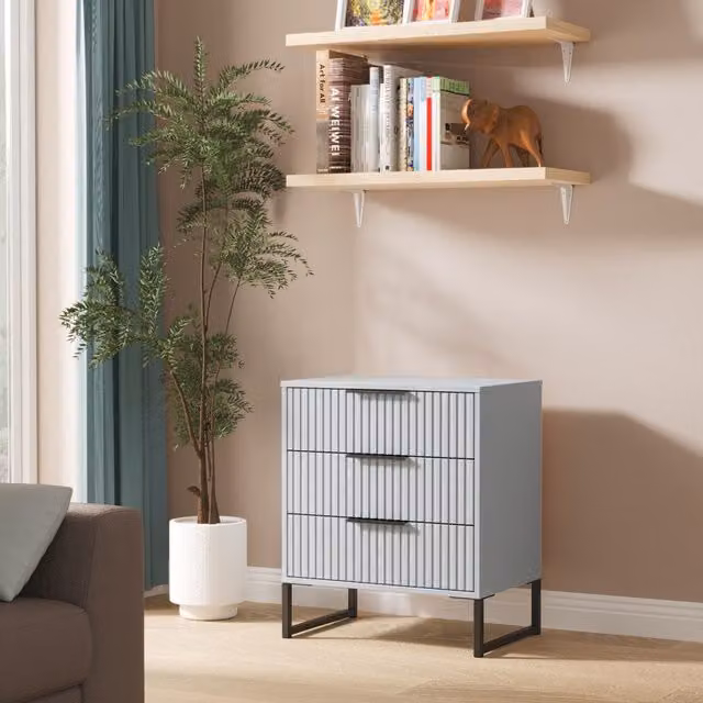 Ready Assembled 2 U Menai 3 Drawer Chest in Light Blue – 1