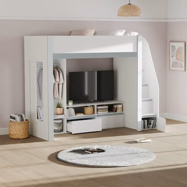 Julian Bowen Gaia High Sleeper in White and Silver