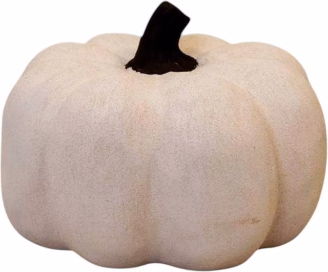 Four Candle White Ceramic Pumpkin Tabletop Ornament