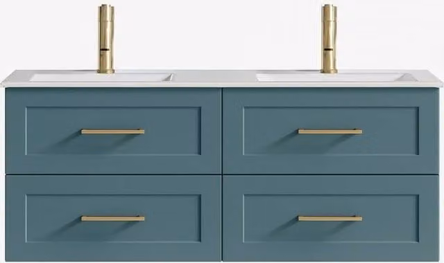Bathroom Kingdom Bakewell Smoked Sage Basin Vanity in Blue, Width: 120 cm