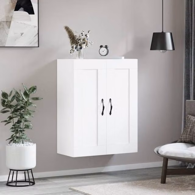 Berkfield Home Wall Mounted Cabinet in White, W/D/H: 69.5 x 34 x 90 cm – 1
