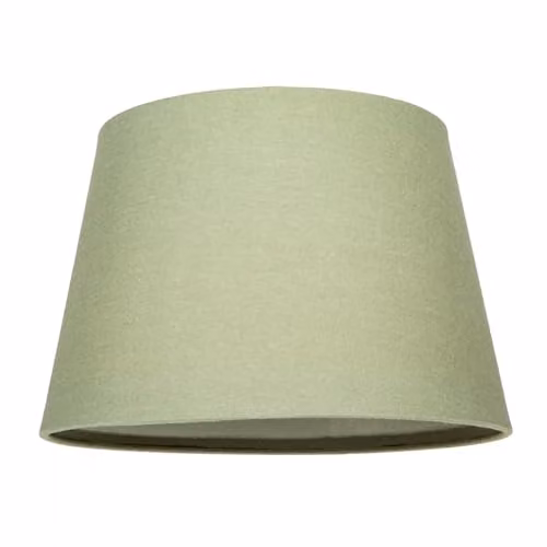 Happy Homewares Classic Cylinder Drum Lampshade in Green and White Fabric