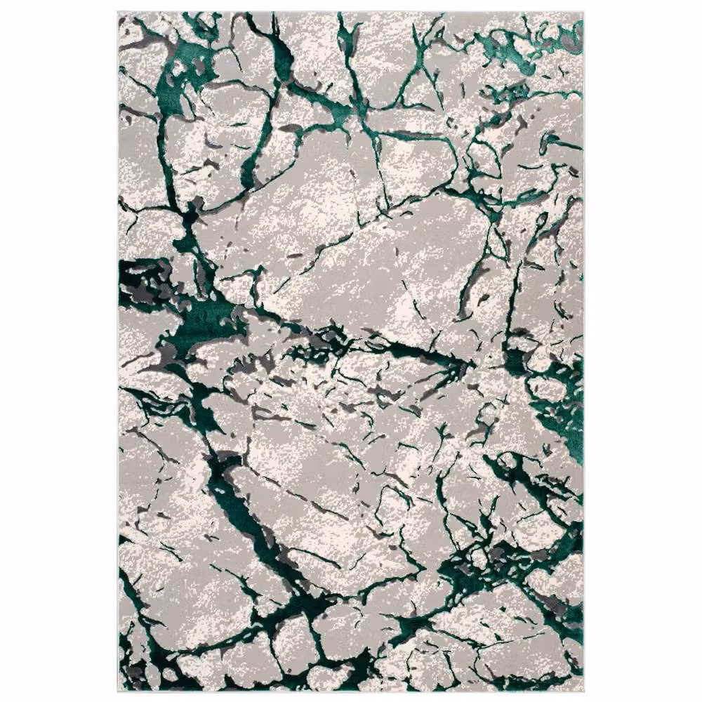 Smart Living Venice Modern Carved Abstract Rug in Green, W: 200 cm, D: 290 cm – 2