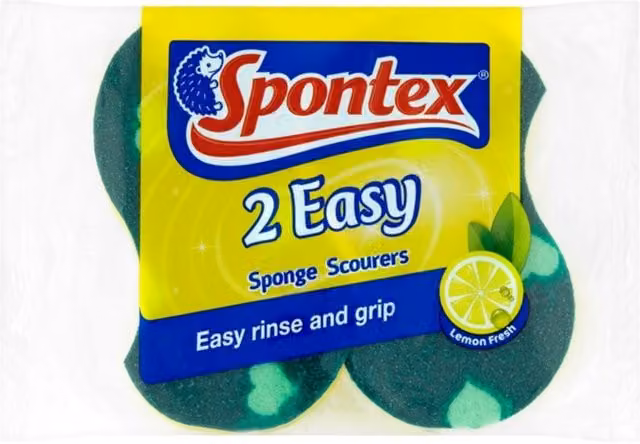 Spontex Easy Sponge Scourers, 2 Pack, Green – 1