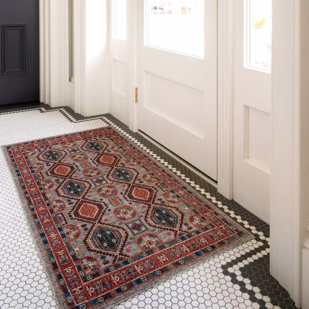 Kukoon Multicolour Traditional Persian Oriental Area Rug, W/D/H: 80 x 150 cm – 4