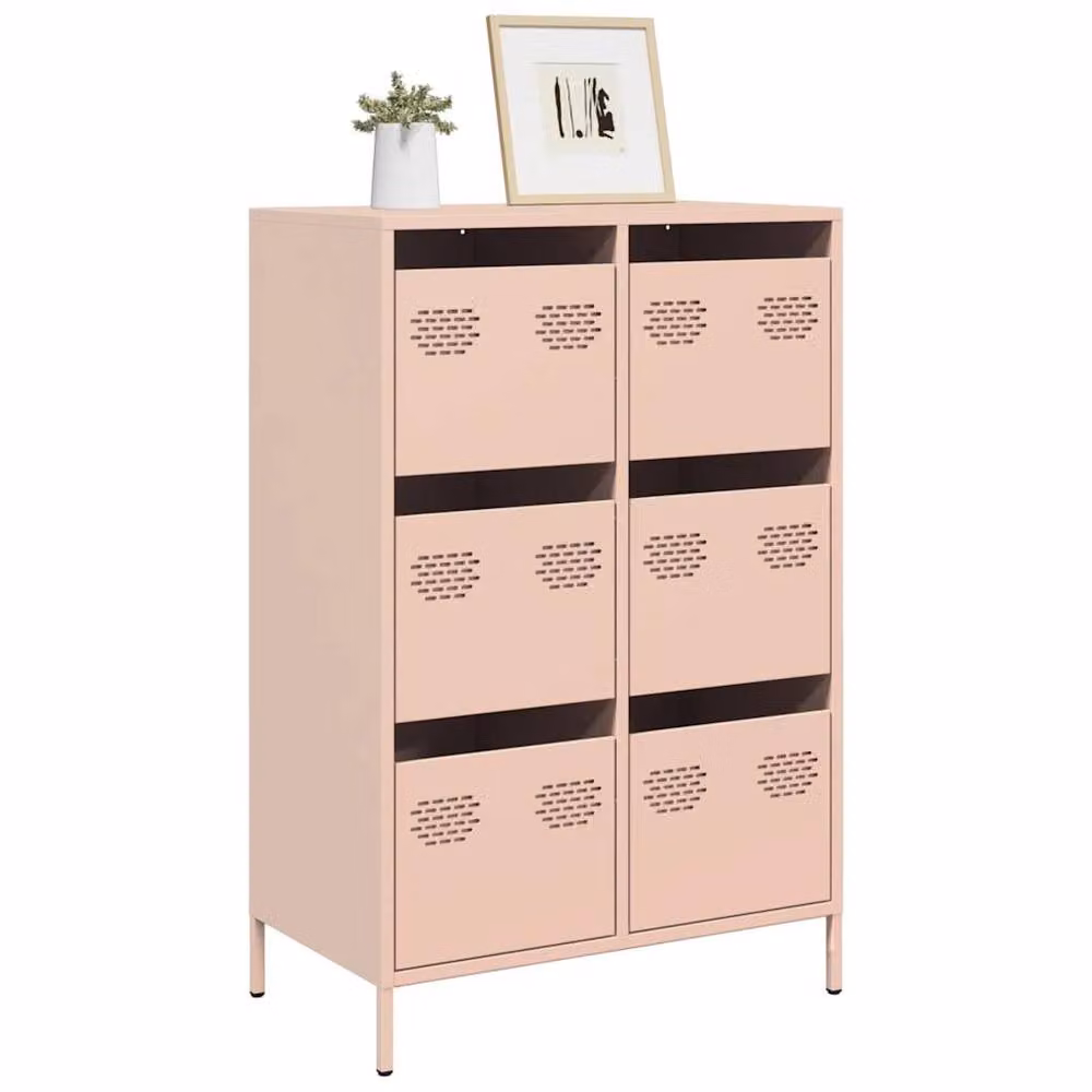 Berkfield Home Pink Steel Highboard, W: 68 cm, D: 39 cm, H: 101.5 cm – 2