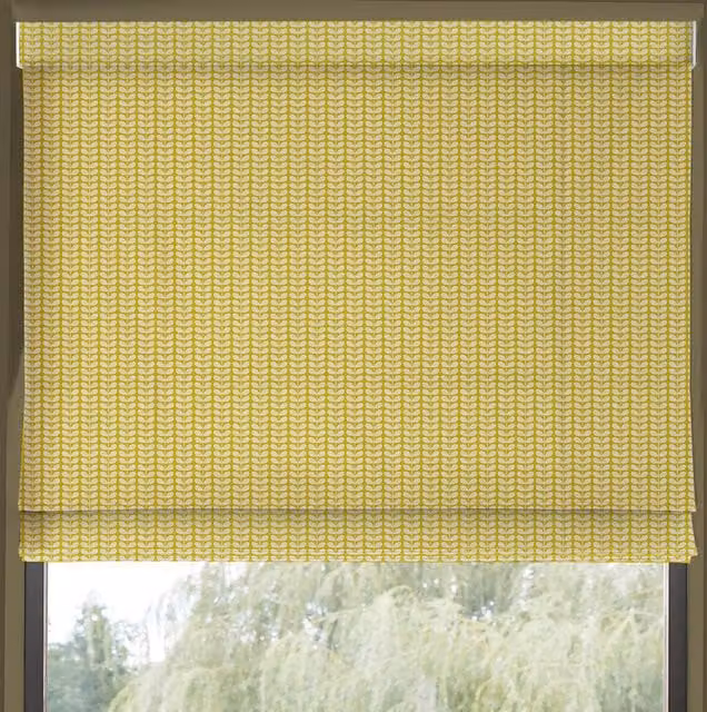 Orla Kiely Tiny Stem Blackout Roman Blind in Yellow