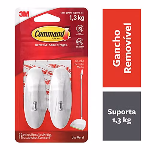 3M Command Medium White Metal Wire Hooks with 4 Adhesive Strips – 2