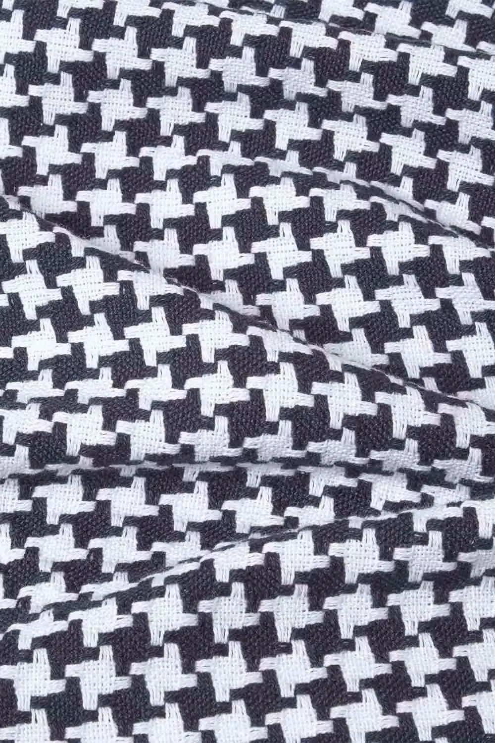 Homescapes Black Houndstooth Cotton Bedspread Throw, W/D/H: 255 x 360 cm – 3