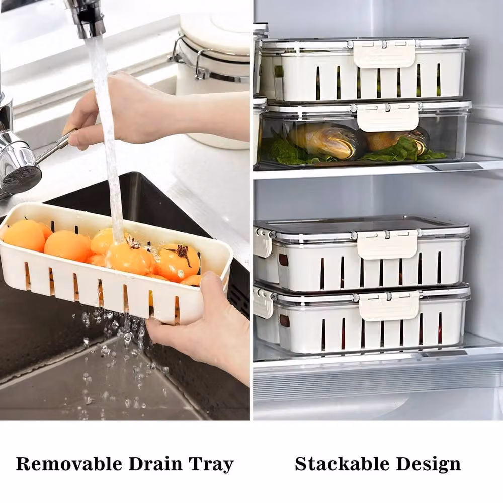 VOGREX White Divided Serving Tray with Lid and Transparent Compartments for Charcuterie and Snackle Box Storage – 3
