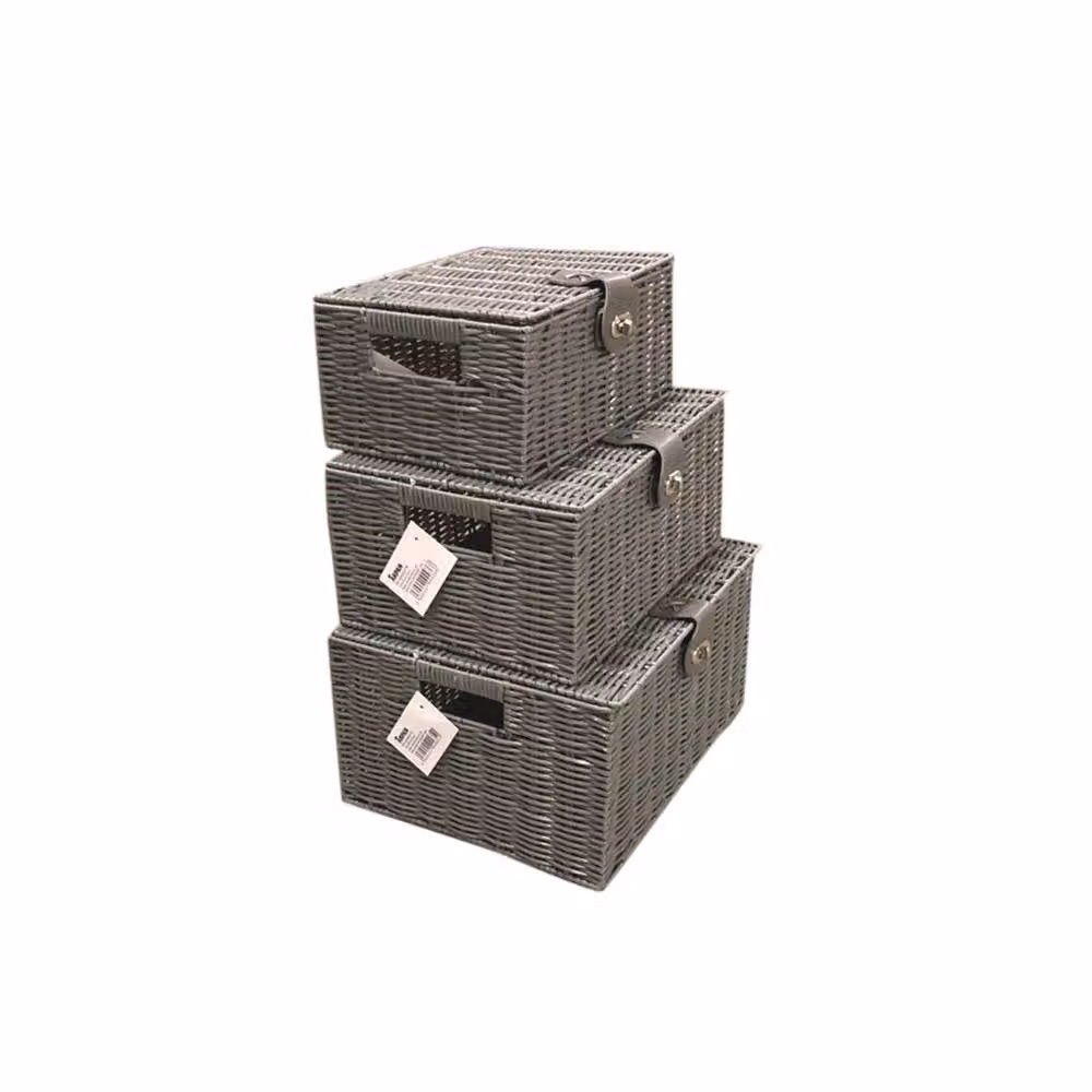 Nordara Set of 3 Grey Storage Baskets, W: 50 cm, D: 36 cm, H: 18.5 cm – 2
