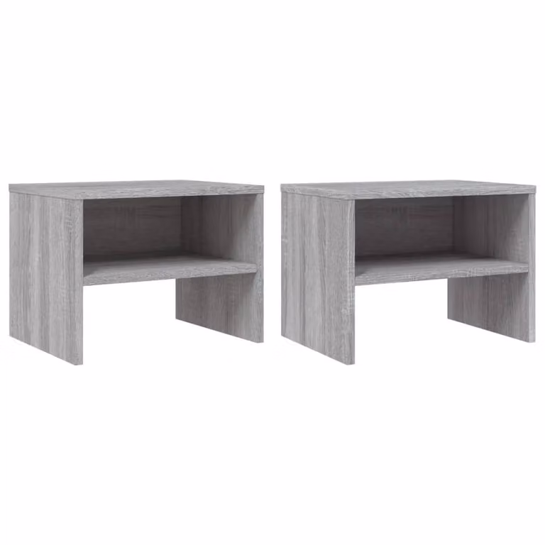 Berkfield Home Set of 2 Grey Sonoma Bedside Cabinets, W/D/H: 40 x 30 x 30 cm