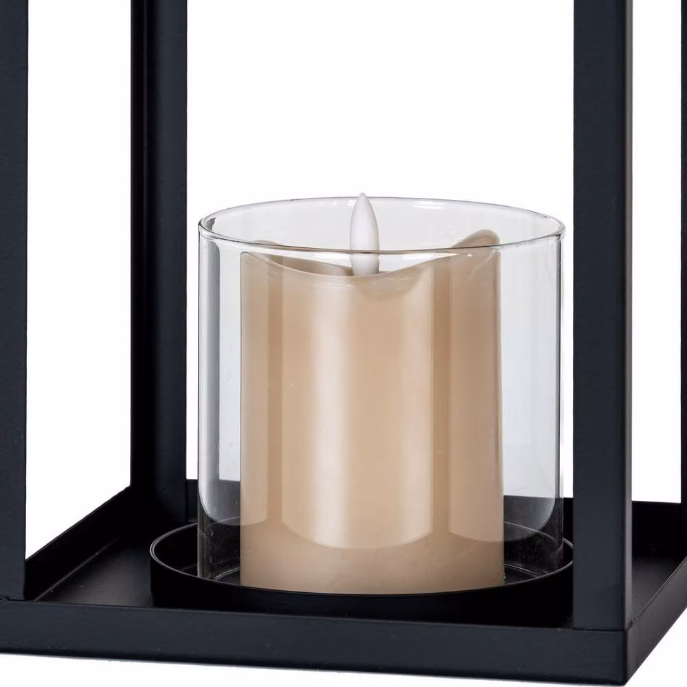 Lemon Pavilion Astra Medium Lantern with Glass Candle Holder, Black, W/D/H: 17 x 17 x 38 cm – 4
