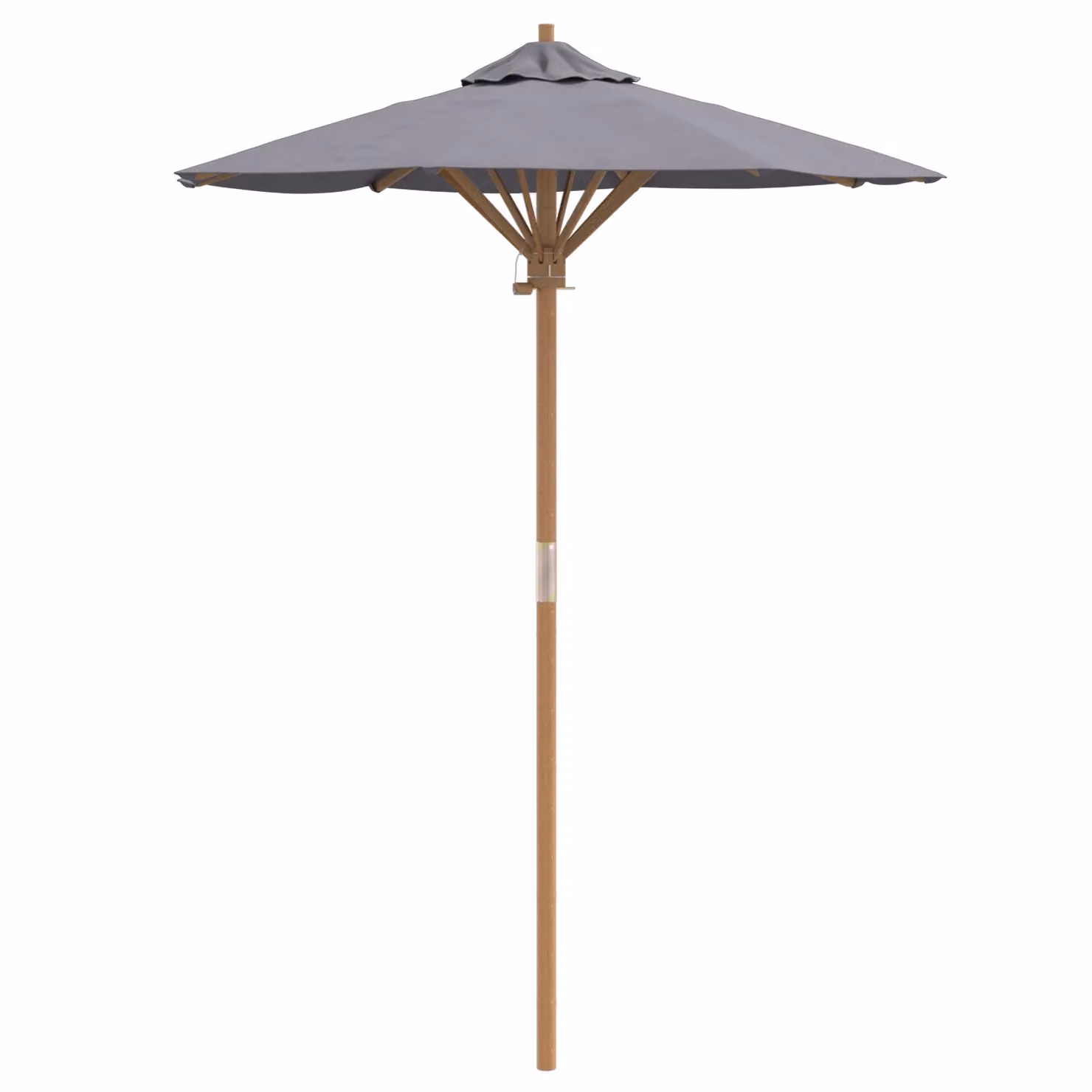 Berkfield Home Garden Parasol in Dark Grey with Bamboo Frame, W: 150 cm, H: 210 cm – 2