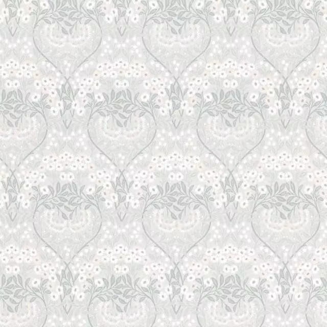 Rasch Sophia Floral Botanical Vinyl Wallpaper in Grey