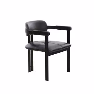 Dome Deco OCTA Armchair in Black and Multicolour Fabric and Synthetic Leather