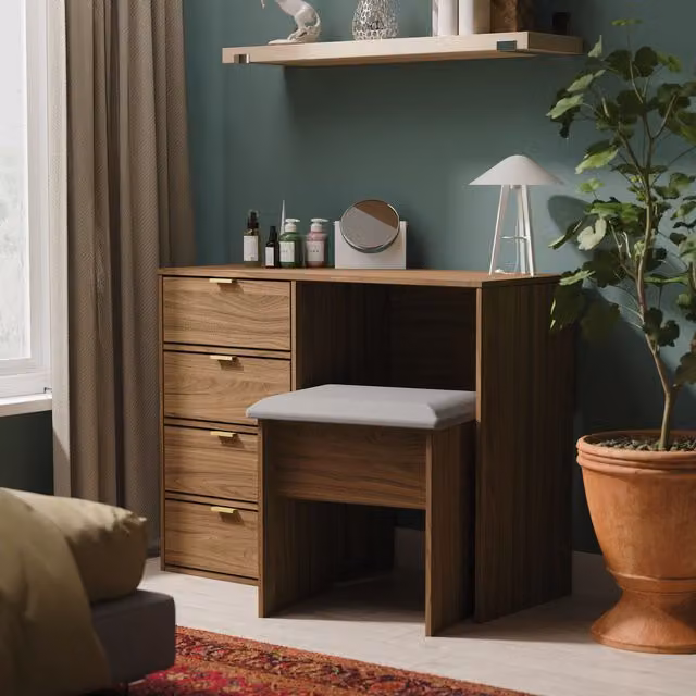 2 U Fuji 4 Drawer Vanity in Walnut Brown – 1