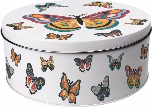 Purely Home Round Multicoloured Butterfly Cake Tin