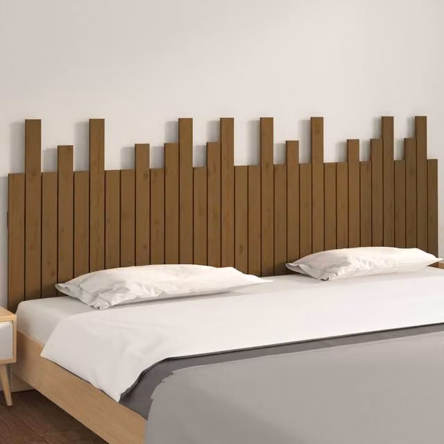 Berkfield Home Wall Headboard in Honey Brown Solid Pine Wood, W: 204 cm, D: 3 cm, H: 80 cm – 1