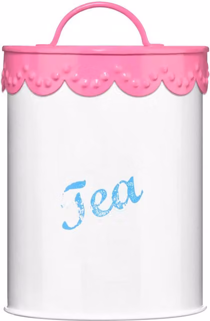 Orsina Maison by Premier Airtight and Leakproof Metal Tea Canister in Pink, White and Blue
