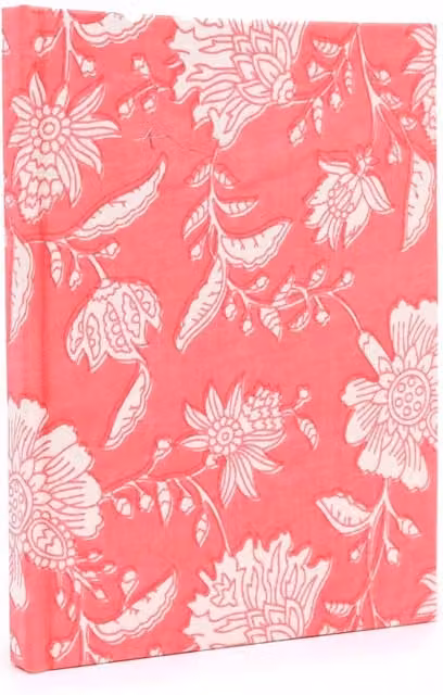 KDMK Pink Floral Cotton Bound Softcover Notebook with 96 Pages