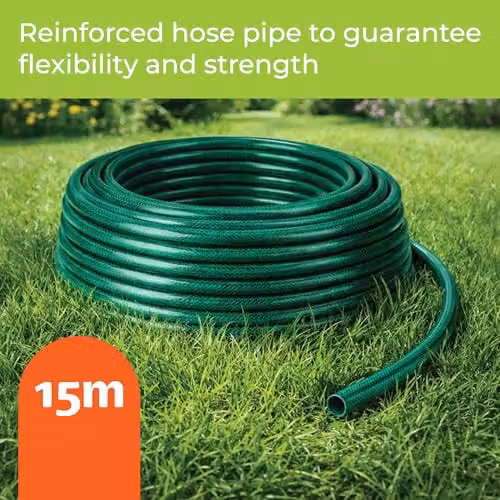 St Helens Home & Garden Green Hosepipe Kit with 15m Reinforced Hosepipe and Connectors – 2