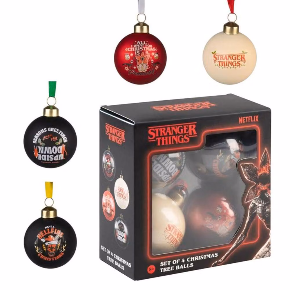 Grupo Erik Stranger Things Set of 4 Multicolour Glass Christmas Baubles – 2