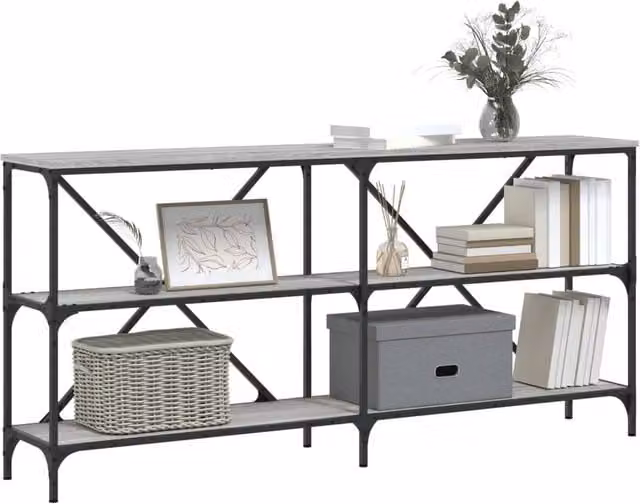 Berkfield Home Decorative Console Table in Grey Sonoma, W/D/H: 160 x 30 x 75 cm – 1