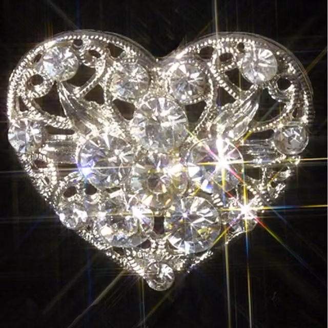 Syntego Pack of 10 Filigree Heart Embellishments in Transparent Silver