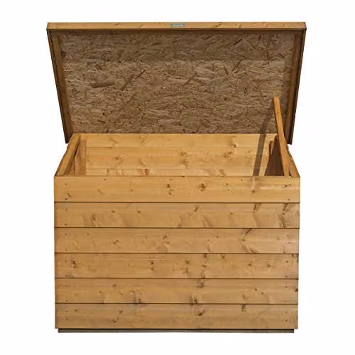 Rowlinsons Shiplap Timber Patio Chest in Brown, W: 120 cm, D: 72 cm, H: 92 cm – 2
