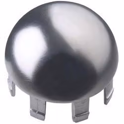 Rothley Modern Staircase Handrail Dome End Cap, Brushed Chrome, Silver, Pack of 2