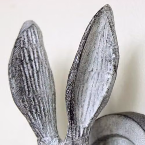 Melody Maison Grey and White Hare Head Metal Wall Mounted Coat Hook, W/H: 8.5 x 13 cm – 2