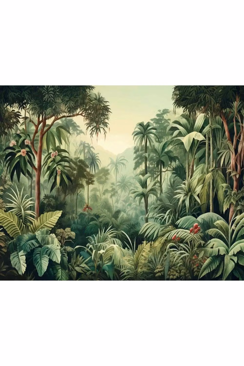 Origin Murals Jungle Trees Floral Wall Mural in Green, W: 350 cm, H: 280 cm – 2